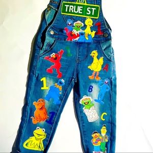 Sesame Street Theme Baby Jean Jumper Jumpsuit